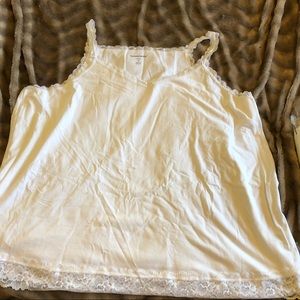 Woman Within White Lace Cami 4X